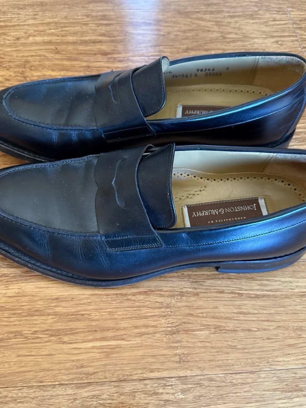 Johnston & Murphy Men’s Black Leather Penny Loafers size 12 men’s